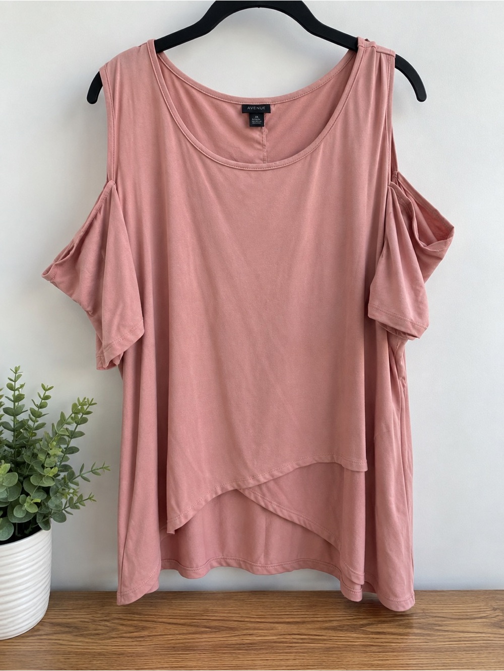 🌸 Cleo Dusty Rose Cold Shoulder Flowy Top • Size 3X